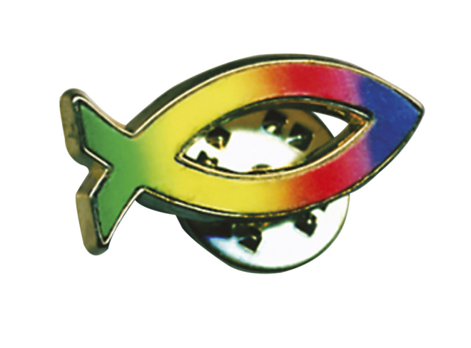 Metall-Anstecker "Regenbogen-Fisch"