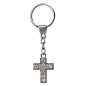Preview: Schlüsselanhänger - Kreuz mit Strasssteinen