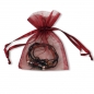 Preview: Lederarmband "Perlen/Kreuz" silber/bordeaux