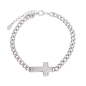 Preview: Armband Kreuz mit Stein - silberfarben