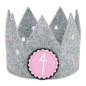 Preview: Geburtstagskrone Filz - hellgrau-rosa