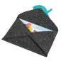 Preview: Geschenk-Kuvert "Fisch" - Filz dunkelgrau