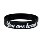 Preview: Silikonarmband You are loved - John 3:16 - schwarz