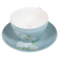 Preview: Tasse mit Untertasse "Von allen Seiten umgibst du mich..." Motiv Hortensie