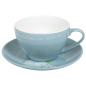 Preview: Tasse mit Untertasse "Von allen Seiten umgibst du mich..." Motiv Hortensie
