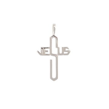 Anhänger Kreuz "Jesus" - 925er Sterlingsilber