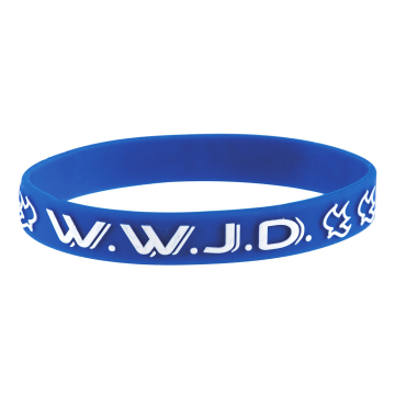 Silikon Armband "WWJD-Taube" - blau