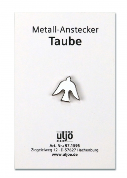 Metall-Anstecker "Taube" - auf Karte
