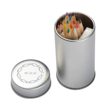 Buntstifte-Set in Metalldose "Ichthys-Fische"