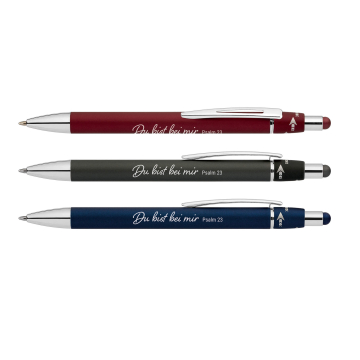 Metall-Kugelschreiber mit drehbarem Fidget "Du bist bei mir Psalm 23"