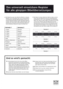 Preview: Bibel-Griffregister - weißer Grund mit schwarzer Schrift