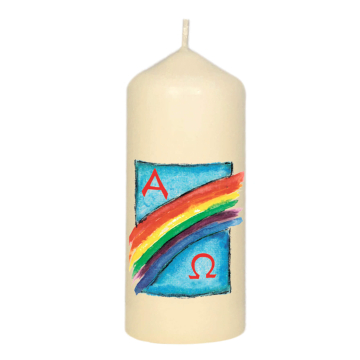 Tischkerze - Ostern "Alpha und Omega"