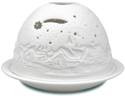 Windlicht "Dorf in Schneelandschaft"