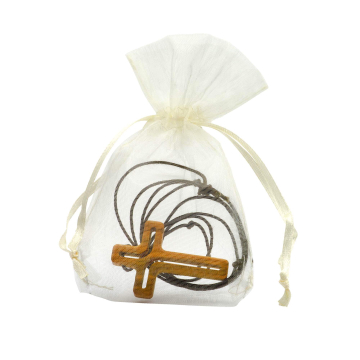 Preview: Halskette mit Anhänger Kreuz aus Olivenholz