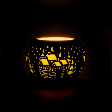 Preview: Windlicht "Winterlandschaft" - klein