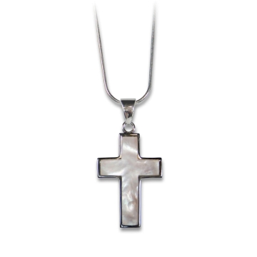 Halskette "Kreuz" - Perlmutt
