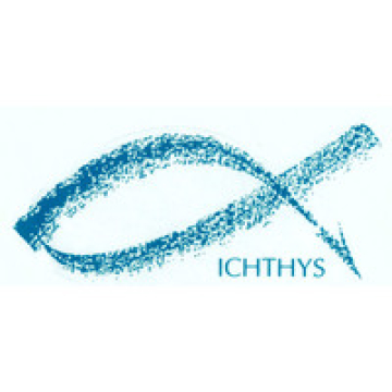 Aufkleber "Ichthys"-Kreide Fisch türkis