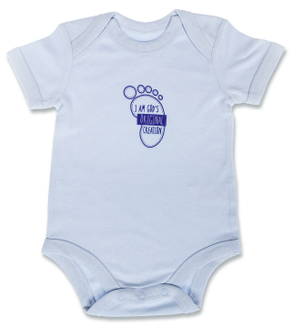 Babybody "I am God`s Original Creation" - hellblau