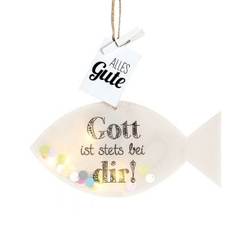 Leucht-Fisch "Gott ist stets bei dir"
