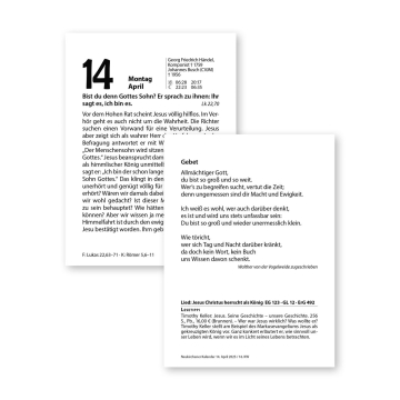 Neukirchener Abreißkalender 2026 - mit Rückwand