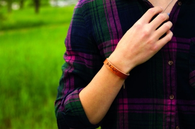 Preview: Lederarmband "be the light"