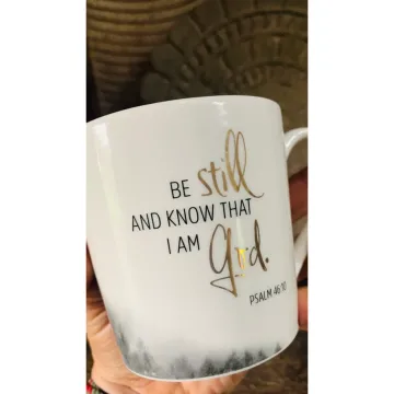 Preview: Tasse "Be still and know" - Golddekor