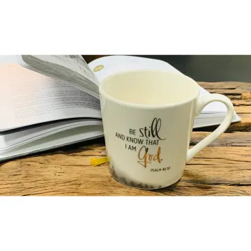 Preview: Tasse "Be still and know" - Golddekor