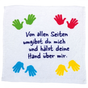 gepresstes Handtuch "... und hälst deine Hand..." (2. Wahl Artikel")