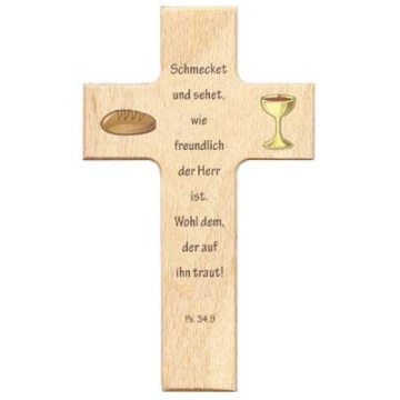 Holzkreuz "Schmecket und sehet"