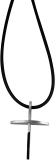 Kautschuk-Halskette "Kreuz" - Edelstahl