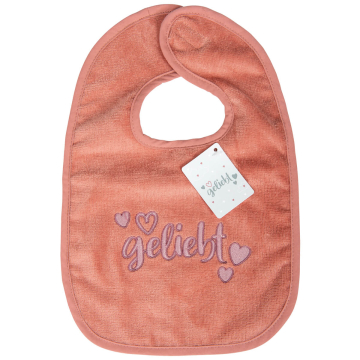 Baby-Lätzchen "geliebt" - Altrosa