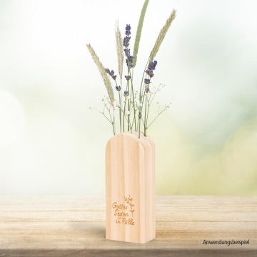 Blumen- und Gräserblock aus Holz "Gottes Segen in Fülle"