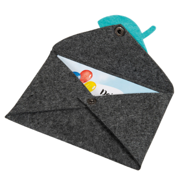 Geschenk-Kuvert "Fisch" - Filz dunkelgrau