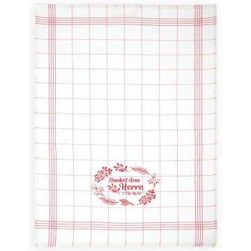 Preview: Geschirrtuch - Danket dem Herrn - rot