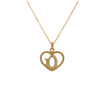 Halskette mit Anhänger Herz "GOD" - mit Goldauflage