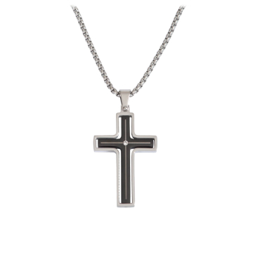 Halskette Kreuz mit Strass-Stein