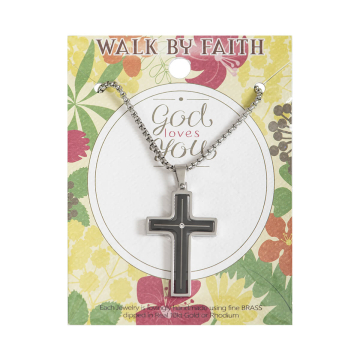 Halskette Kreuz mit Strass-Stein