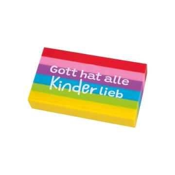 Radiergummi "Gott hat alle Kinder lieb" - Regenbogen