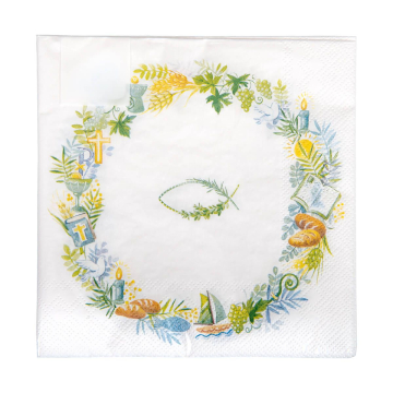 Servietten - Kranz aus christlichen Symbolen (20er Pack)