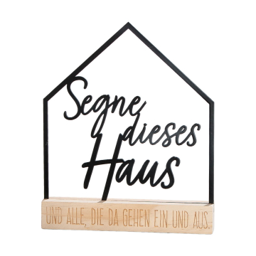 Standdeko - Segne dieses Haus - mit Holzleiste