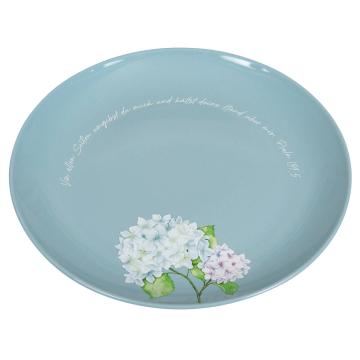 Teller "Von allen Seiten umgibst du mich..." Motiv Hortensie