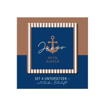 Untersetzer-Set "Jesus - mein Anker"