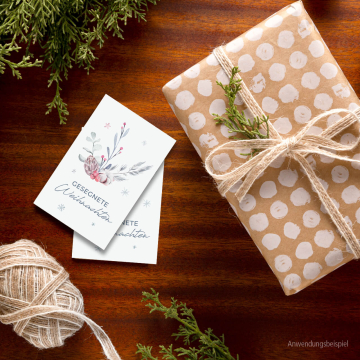 Preview: Weihnachts-Grußkärtchen "Gesegnete Weihnachten"