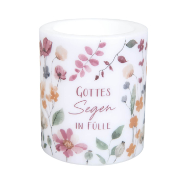 Wachskerze Windlicht - Gottes Segen in Fülle