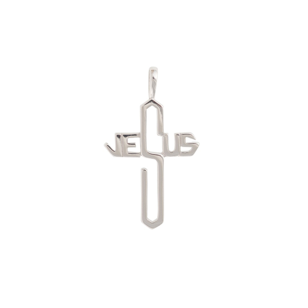 Anhänger Kreuz "Jesus" - 925er Sterlingsilber