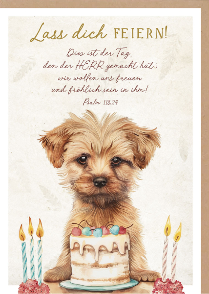 Faltkarte "Niedlicher Hund" - Geburtstag