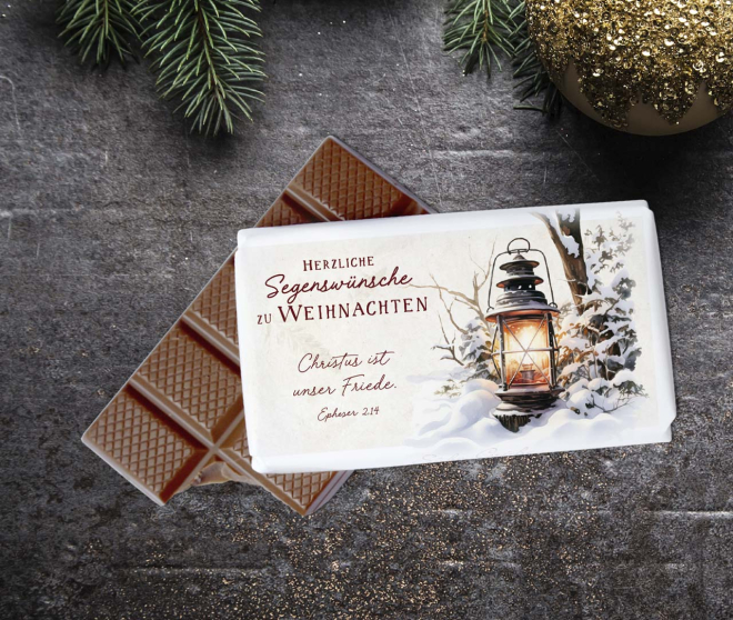Schokolade - Herzliche Segenswünsche zu Weihnachten
