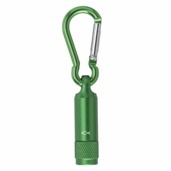 Taschenlampe mit Karabiner - Fischsymbol