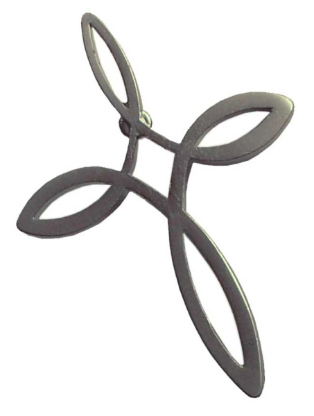 Anstecker-Pin "Ichthys-Kreuz" (versilbert)