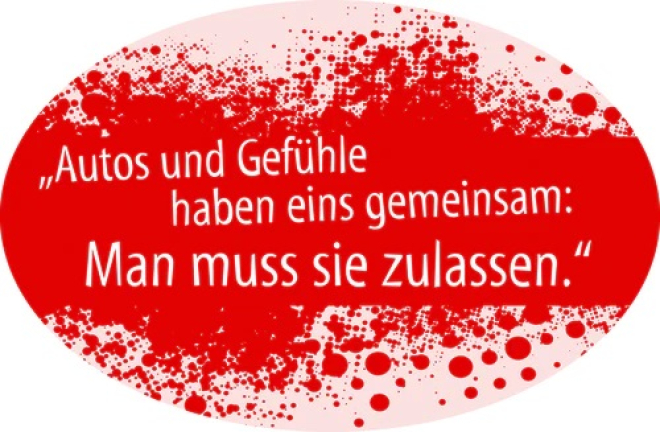 Aufkleber "Autos und Gefühle haben eins gemeinsam: Man muss ...